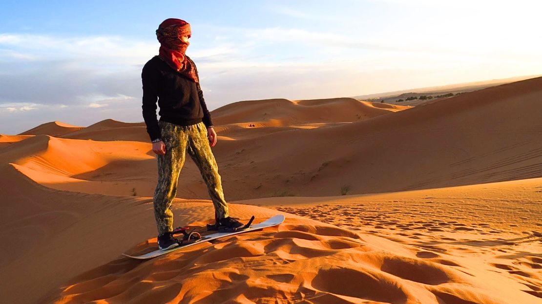 Sandboarding in Erg Chebbi