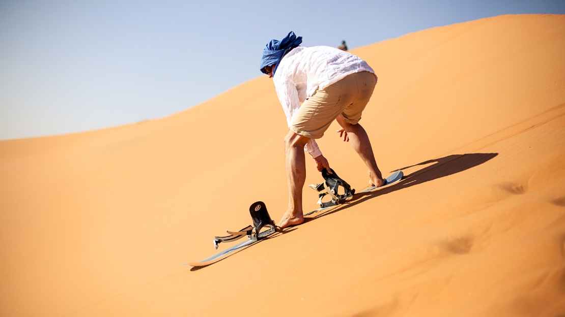Sandboarding in Erg Chebbi
